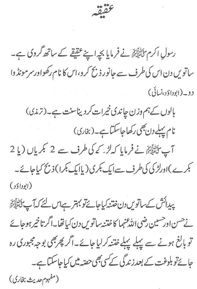 aqiqah in Urdu