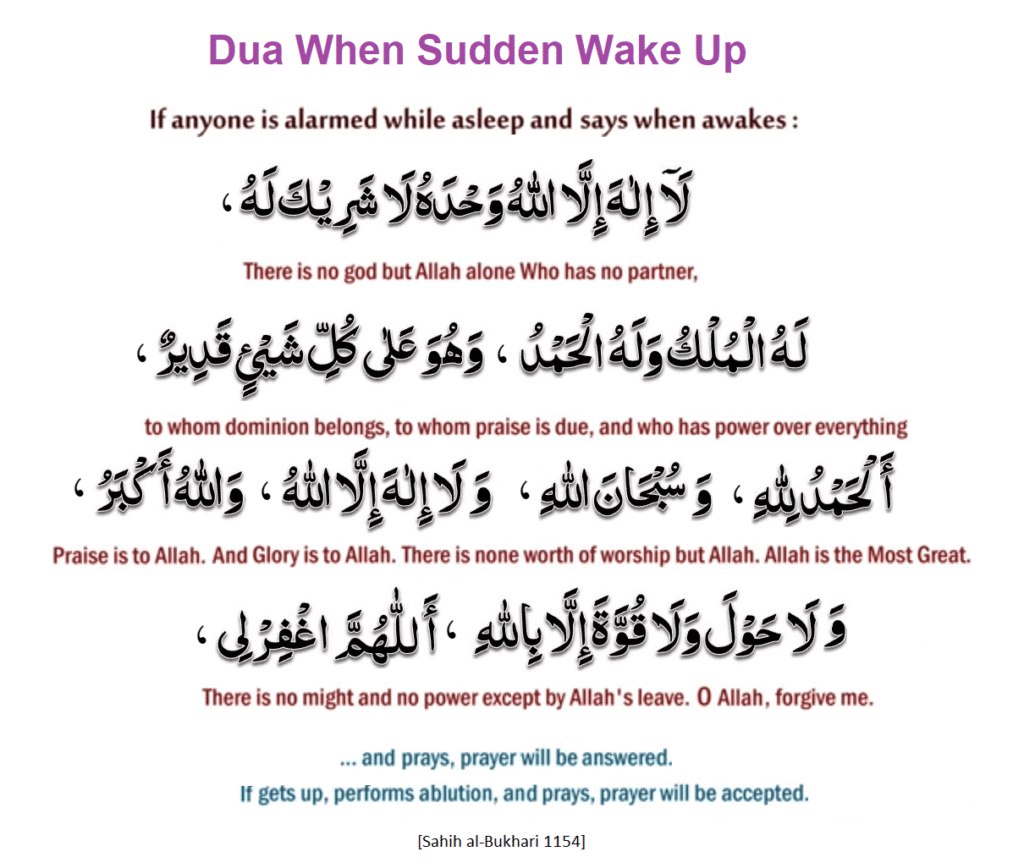 When sudden wake up at Night dua